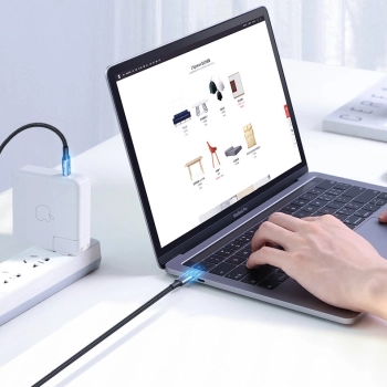  Kabel przewód USB-C Power Delivery 100W Quick Charge FCP 5A 3m szary - zdj. dodatkowe 5