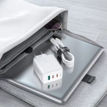  2w1 Ładowarka sieciowa 2x USB-C USB 65W + kabel USB-C biały - zdj. dodatkowe 9