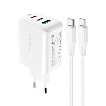  2w1 Ładowarka sieciowa 2x USB-C USB 65W + kabel USB-C biały - zdj. dodatkowe 1