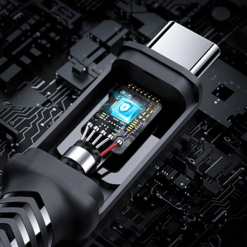  Kabel przewód w oplocie USB-C 100W 20V 5A 2m czarny - zdj. dodatkowe 8