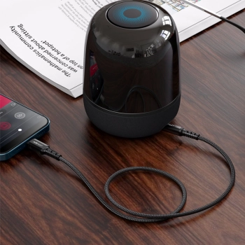  Kabel przewód audio AUX do iPhone MFI Lightning - 3.5mm mini jack 1.2m czarny - zdj. dodatkowe 3