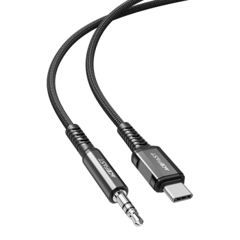  Kabel przewód audio AUX USB-C - 3.5mm mini jack 1.2m czarny - zdj. dodatkowe 1