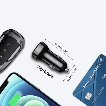  Ładowarka samochodowa 66W USB-C USB Power Delivery QC 4.0 FCP czarny - zdj. dodatkowe 8