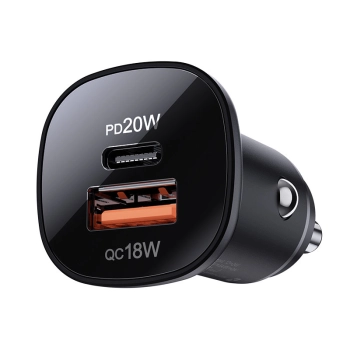  Ładowarka samochodowa 38W USB-C USB Power Delivery QC 3.0 czarny - zdj. dodatkowe 2