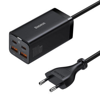  Szybka uniwersalna ładowarka sieciowa GaN 2x USB-C 2x USB 100W QC 4.0+ AFC czarny - zdj. dodatkowe 2