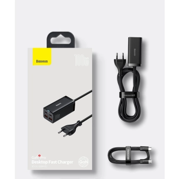  Szybka uniwersalna ładowarka sieciowa GaN 2x USB-C 2x USB 100W QC 4.0+ AFC czarny - zdj. dodatkowe 4