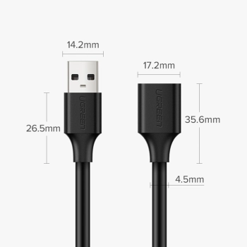  Przedłużacz kabla przewodu USB 2.0 480Mb/s 1.5m czarny - zdj. dodatkowe 5