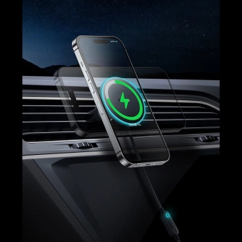  Ładowarka indukcyjna do samochodu na kratkę MagSafe 15W USB 25W czarna - zdj. dodatkowe 7