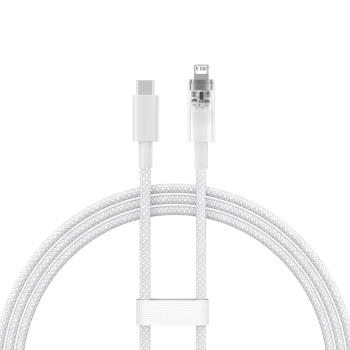  Kabel przewód w oplocie do iPhone Explorer Series USB-C - Lightning 20W 1m biały - zdj. dodatkowe 1