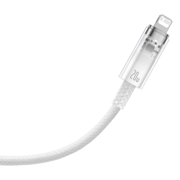  Kabel przewód w oplocie do iPhone Explorer Series USB-C - Lightning 20W 1m biały - zdj. dodatkowe 2