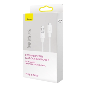  Kabel przewód w oplocie do iPhone Explorer Series USB-C - Lightning 20W 1m biały - zdj. dodatkowe 4