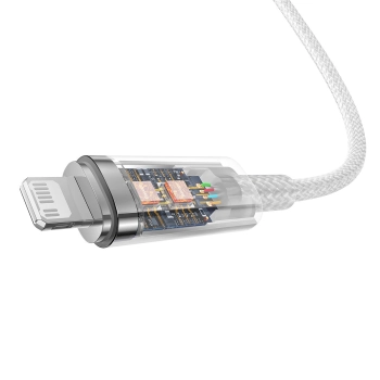  Kabel przewód w oplocie do iPhone Explorer Series USB-C - Lightning 20W 1m biały - zdj. dodatkowe 6