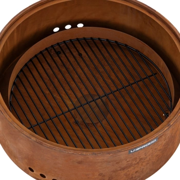  Palenisko ogrodowe z rusztem i pogrzebaczem 60 x 60 x 34.5 cm - efekt rdzy - zdj. dodatkowe 2