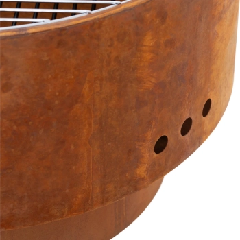  Palenisko ogrodowe z rusztem i pogrzebaczem 60 x 60 x 34.5 cm - efekt rdzy - zdj. dodatkowe 3