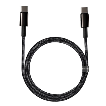  Kabel przewód USB-C szybkie ładowanie Power Delivery PD QC 100W 5A 1m czarny - zdj. dodatkowe 1