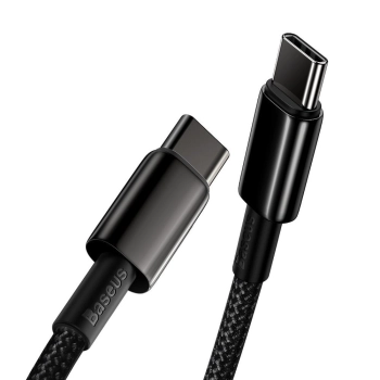  Kabel przewód USB-C szybkie ładowanie Power Delivery PD QC 100W 5A 1m czarny - zdj. dodatkowe 3