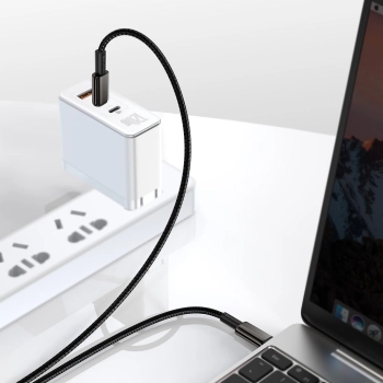  Kabel przewód USB-C szybkie ładowanie Power Delivery PD QC 100W 5A 1m czarny - zdj. dodatkowe 8
