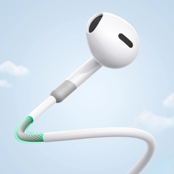  Słuchawki przewodowe douszne mini jack 3.5mm z pilotem sterowania białe - zdj. dodatkowe 10