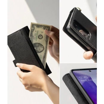  Skórzane etui z klapką i paskiem na ramię do telefonu Galaxy Note 20 czarny - zdj. dodatkowe 10