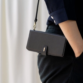  Skórzane etui z klapką i paskiem na ramię do telefonu Galaxy Note 20 czarny - zdj. dodatkowe 6