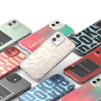  Pancerne etui pokrowiec z żelową ramką iPhone 12 mini Fusion Design różowo-zielony - zdj. dodatkowe 5