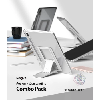  Sztywne etui z żelową ramką i podstawką do Galaxy Tab S7 11'' Fusion Combo Outstanding szary - zdj. dodatkowe 1