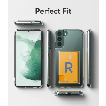  Etui z kieszonką na kartę dokumenty do Galaxy S22+ Fusion Card przezroczysty - zdj. dodatkowe 3