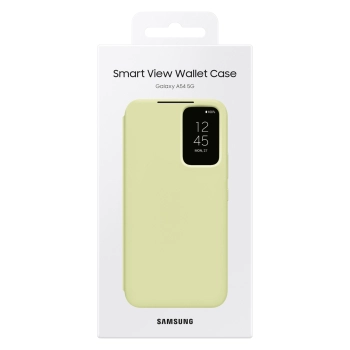  Etui pokrowiec z klapką okienkiem portfel na kartę Galaxy A54 5G Smart View Wallet limonkowe - zdj. dodatkowe 4
