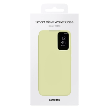  Etui pokrowiec z klapką okienkiem portfel na kartę Galaxy A34 5G Smart View Wallet limonkowe - zdj. dodatkowe 4