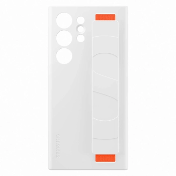  Etui silikonowy pokrowiec z paskiem Samsung Galaxy S23 Ultra Silicone Grip Cover białe - zdj. dodatkowe 3