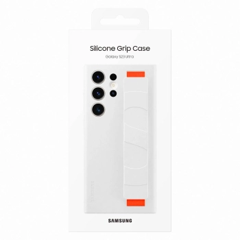  Etui silikonowy pokrowiec z paskiem Samsung Galaxy S23 Ultra Silicone Grip Cover białe - zdj. dodatkowe 4