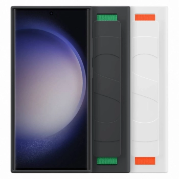  Etui silikonowy pokrowiec z paskiem Samsung Galaxy S23 Ultra Silicone Grip Cover białe - zdj. dodatkowe 7