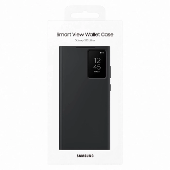  Etui Galaxy S23 Ultra pokrowiec z klapką i okienkiem Smart View Wallet Case czarne - zdj. dodatkowe 4