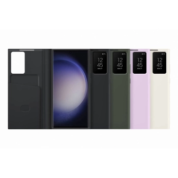  Etui Galaxy S23 Ultra pokrowiec z klapką i okienkiem Smart View Wallet Case czarne - zdj. dodatkowe 6