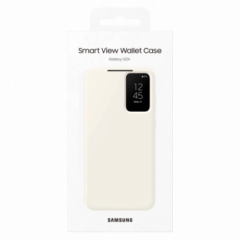  Etui pokrowiec z klapką portfel na kartę Samsung Galaxy S23+ Smart View Wallet Case kremowe - zdj. dodatkowe 4