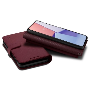  Etui z portfelem i kieszonka na kartę Galaxy S23+ Wallet S Plus burgundowe - zdj. dodatkowe 9