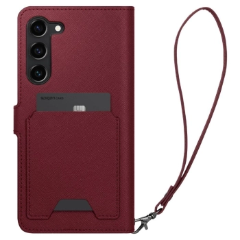  Etui z portfelem i kieszonka na kartę Galaxy S23+ Wallet S Plus burgundowe - zdj. dodatkowe 3