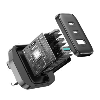  Szybka ładowarka sieciowa 2x USB-C USB-A 32W wtyczka angielska UK 32W czarna - zdj. dodatkowe 10