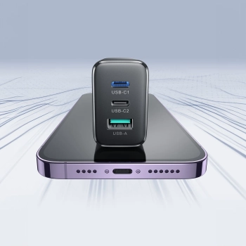  Szybka ładowarka sieciowa 2x USB-C USB-A 32W wtyczka angielska UK 32W czarna - zdj. dodatkowe 3