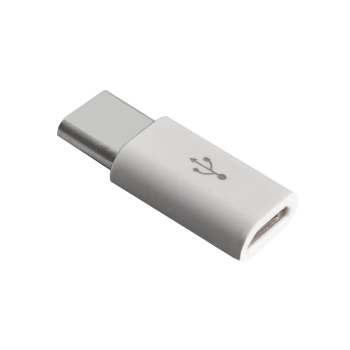 Adapter przejściówka wtyczka z micro USB na USB-C biała