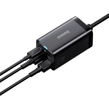  Szybka ładowarka sieciowa GaN3 Pro 2x USB-C / 2x USB 65W PD QC + kabel USB-C 1m czarny - zdj. dodatkowe 3