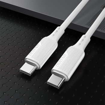 Kabel przewód USB-C do ładowania i transferu danych 100W PD 1m biały