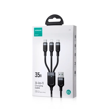  3w1 Kabel przewód USB Multi-Use Series do Lightning USB-C micro USB 30cm czarny - zdj. dodatkowe 4