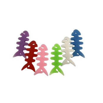  Zwijacz organizer kabla słuchawek w kształcie ryby biały - zdj. dodatkowe 2