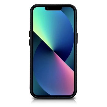  Skórzane etui iPhone 14 Pro Max magnetyczne z MagSafe Litchi Premium Leather Case czarny - zdj. dodatkowe 1