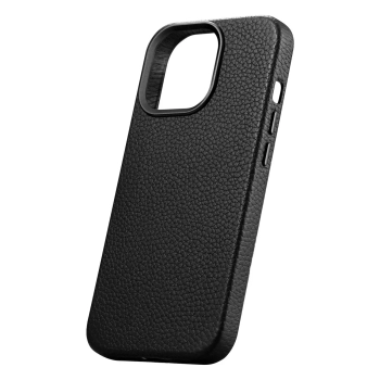  Skórzane etui iPhone 14 Pro Max magnetyczne z MagSafe Litchi Premium Leather Case czarny - zdj. dodatkowe 7