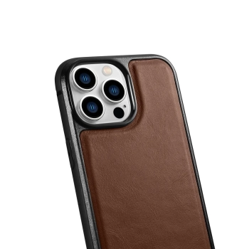  Etui pokryte naturalną skórą do iPhone 14 Pro Leather Oil Wax ciemny brąz - zdj. dodatkowe 7