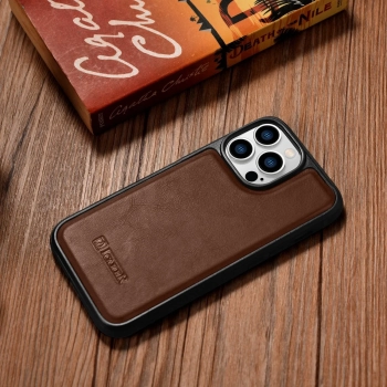  Etui pokryte naturalną skórą do iPhone 14 Pro Leather Oil Wax ciemny brąz - zdj. dodatkowe 8