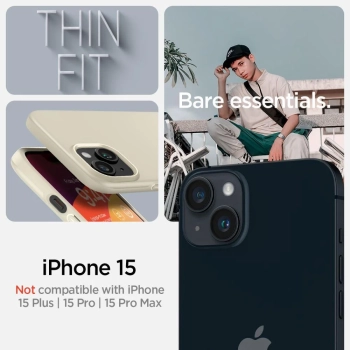  Etui ochronne do iPhone 15 Thin Fit beżowe - zdj. dodatkowe 10