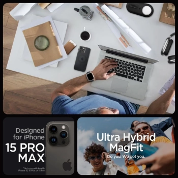  Etui Ultra Hybrid Mag z MagSafe na iPhone 15 Pro Max przezroczysto-czarne - zdj. dodatkowe 8